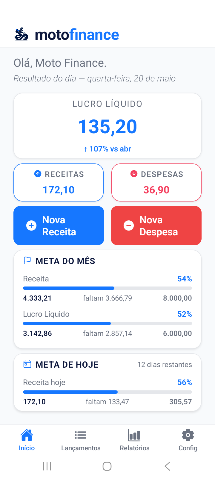 Dashboard MotoFinance